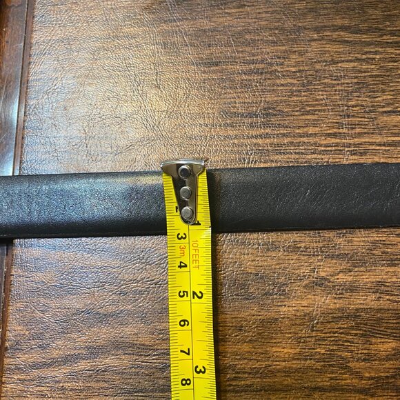 JOHN HENRY Black Full Grain Cowhide Leather Belt Gold Buckle Men Waist 29"- 33 " - Picture 6 of 9